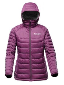 A purple jacket with a hoodDescription automatically generated